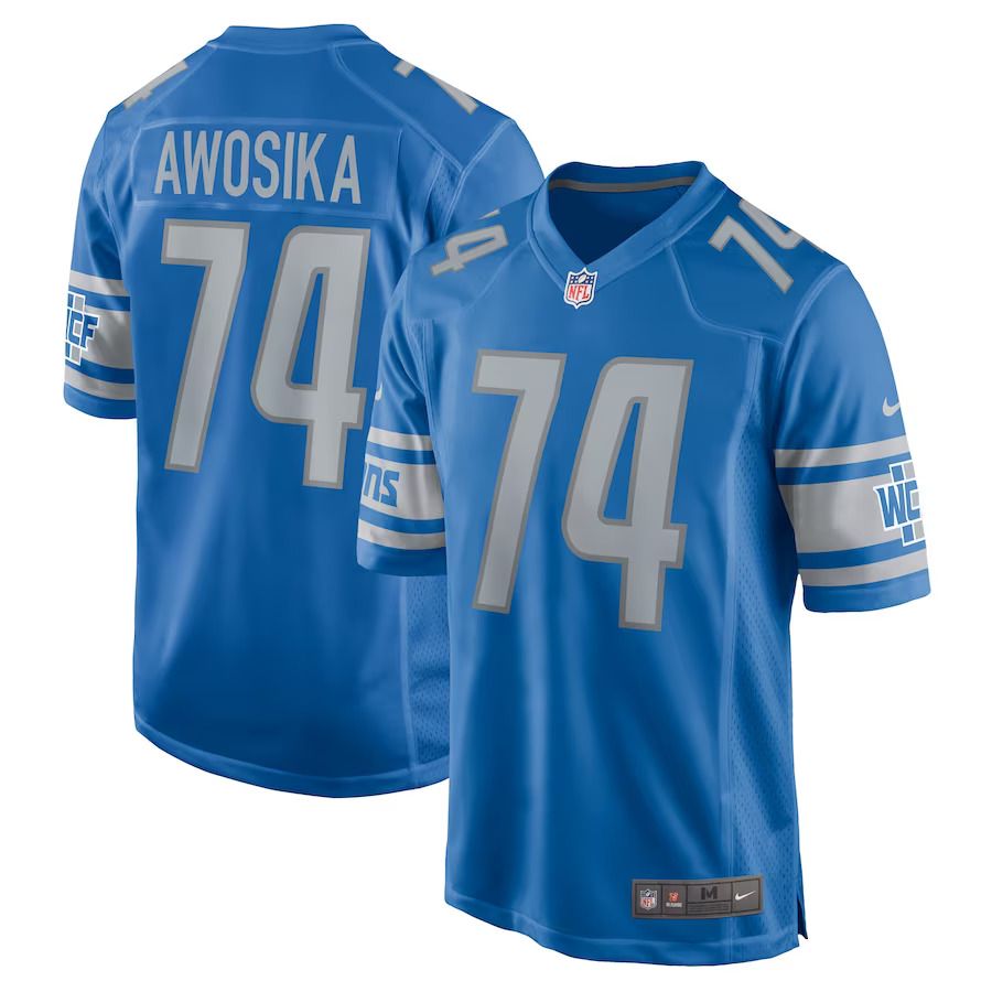 Men Detroit Lions #74 Kayode Awosika Nike Blue Home Game Player NFL Jersey->detroit lions->NFL Jersey